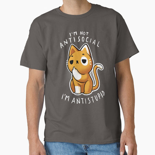 Antisocial Cat - Funny Sassy Kitty - Social Distancing by BlancaVidal