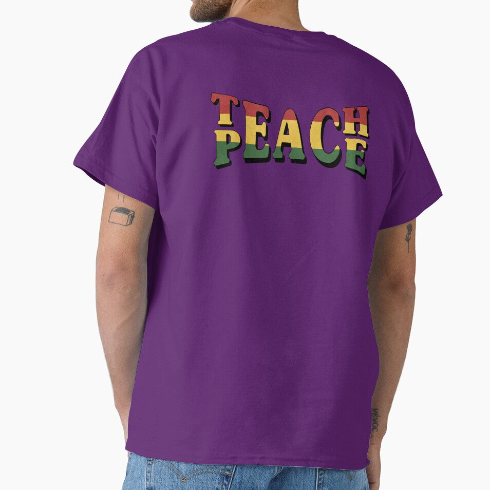 Teach Peace Cool Quote Hippie Rasta Weed Love Music by Sid3walkArt