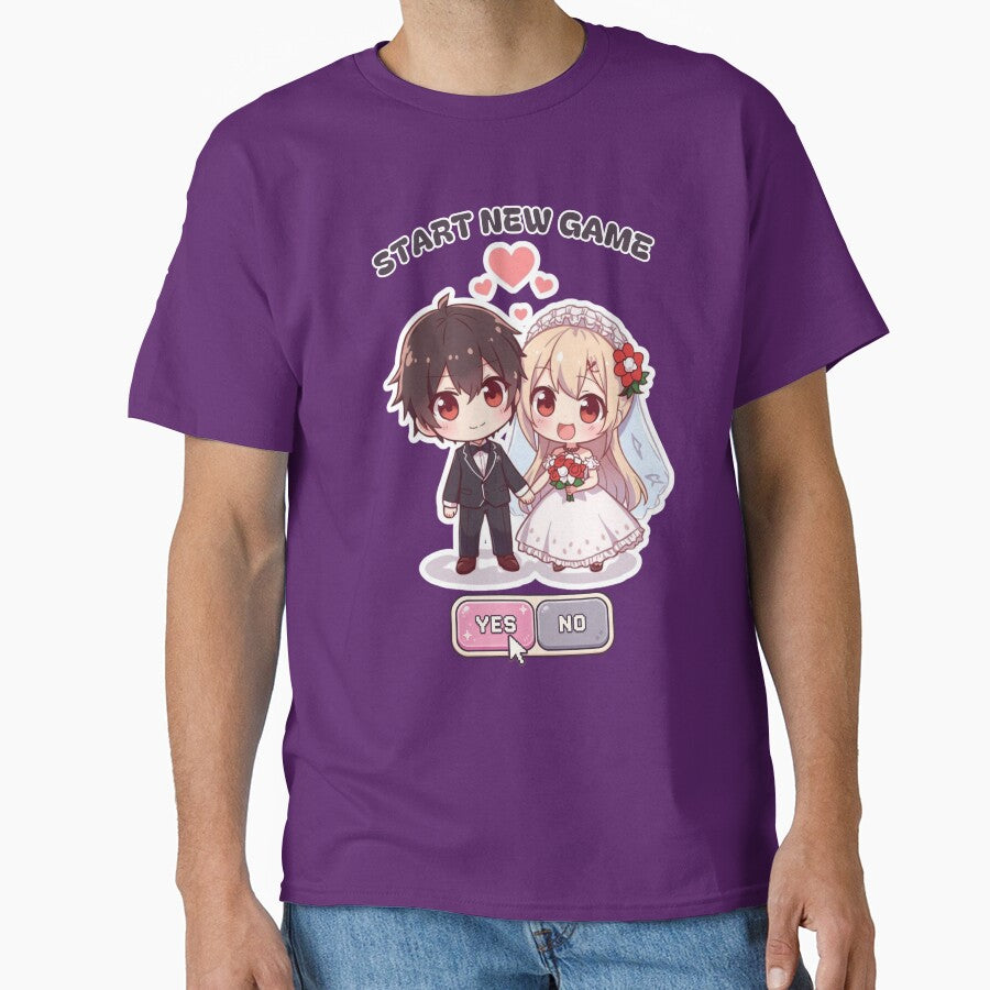 Start New Game | Wedding design kawaii couple gamer by Love&Geek