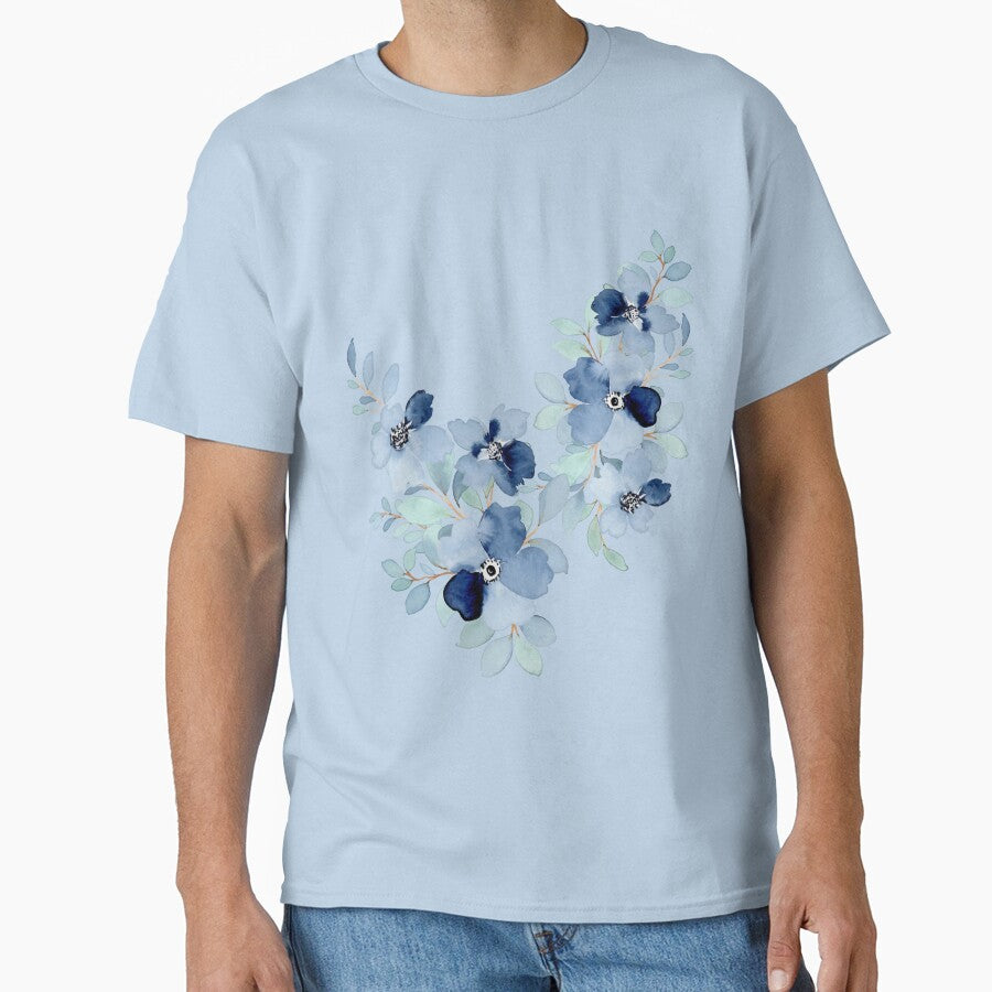 watercolour blue flowers by the snowghost