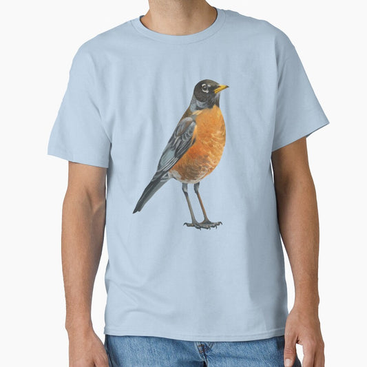 Herald - American Robin bird painting (no background) by Emily Bickell
