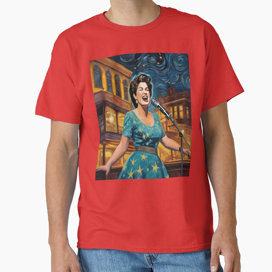 "Vintage Visions: Patsy Cline's Serenade Under Neon Stars" by Artisticanvas