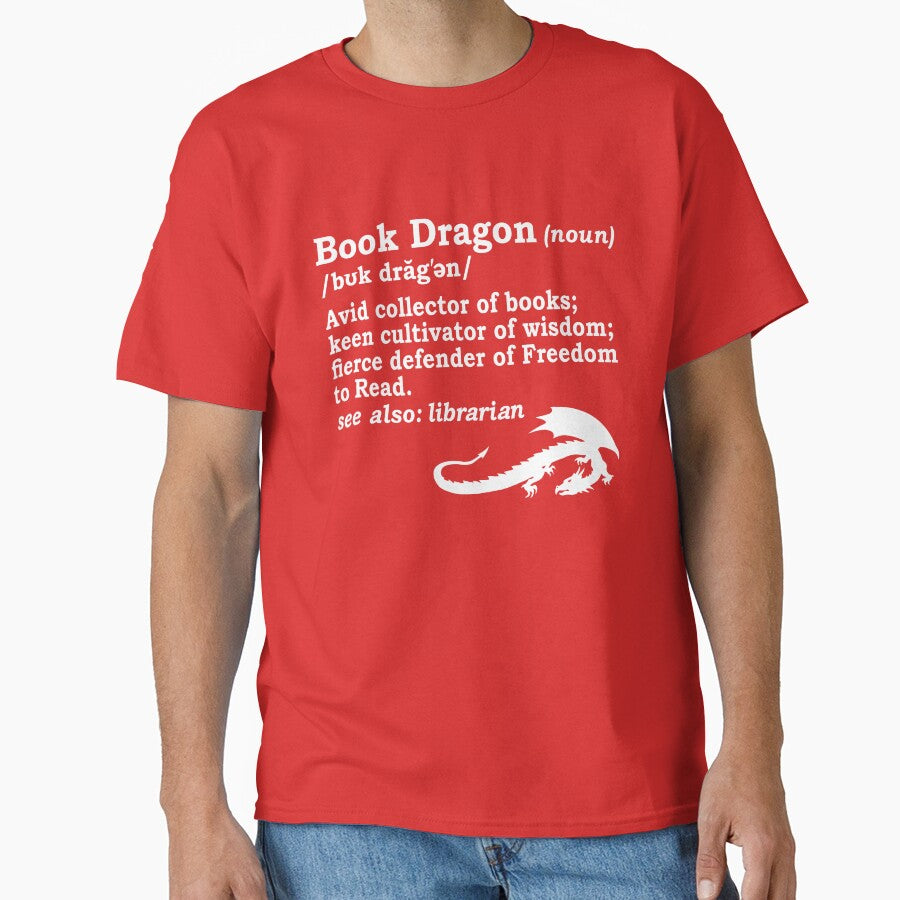 Book Dragon Definition in White by LibraryFriends