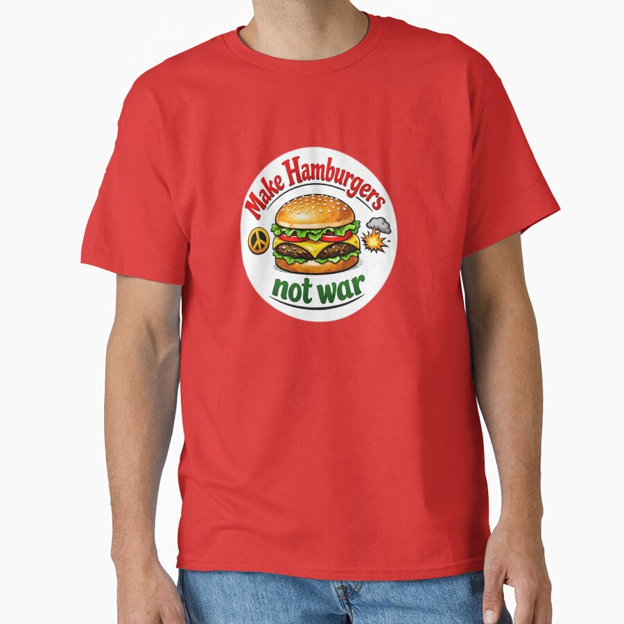 Make Hamburgers Not War – Funny Burger Peace Sticker by PIXEL POP DESIGNS - Beyond the Norm!