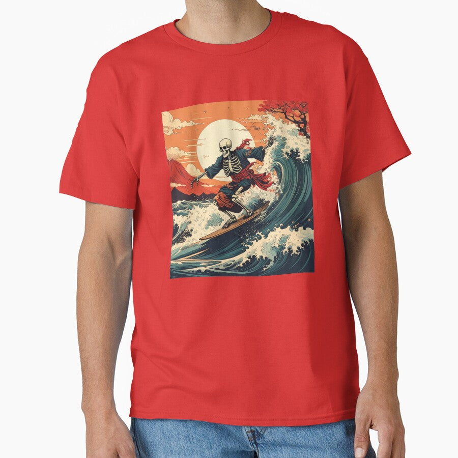 Japanese Surfing Skeleton Design in Edo Style by thelivingrp