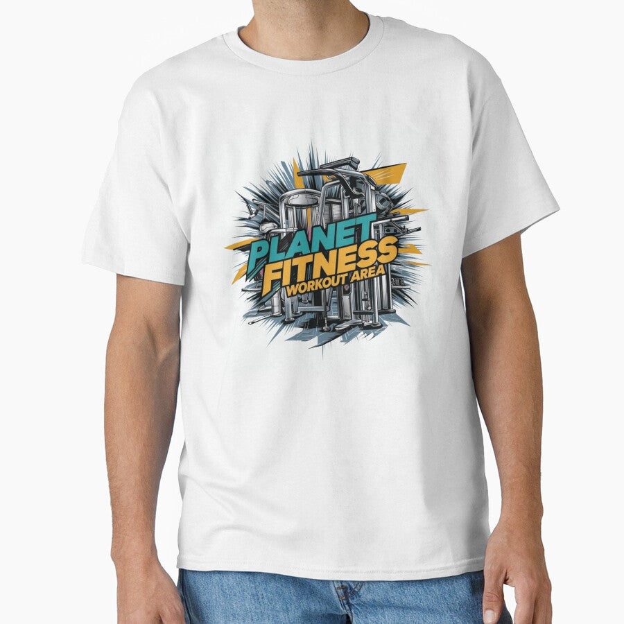 Planet Fitness Workout Area Graphic Tee for Gym Enthusiasts by Bmd4Fitness