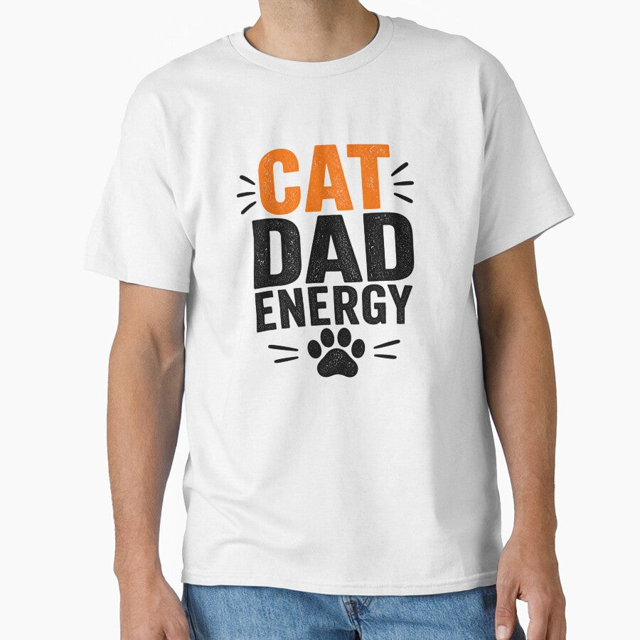 Cat Dad Energy Funny Cat Lover Shirt by DailyTrendFinds