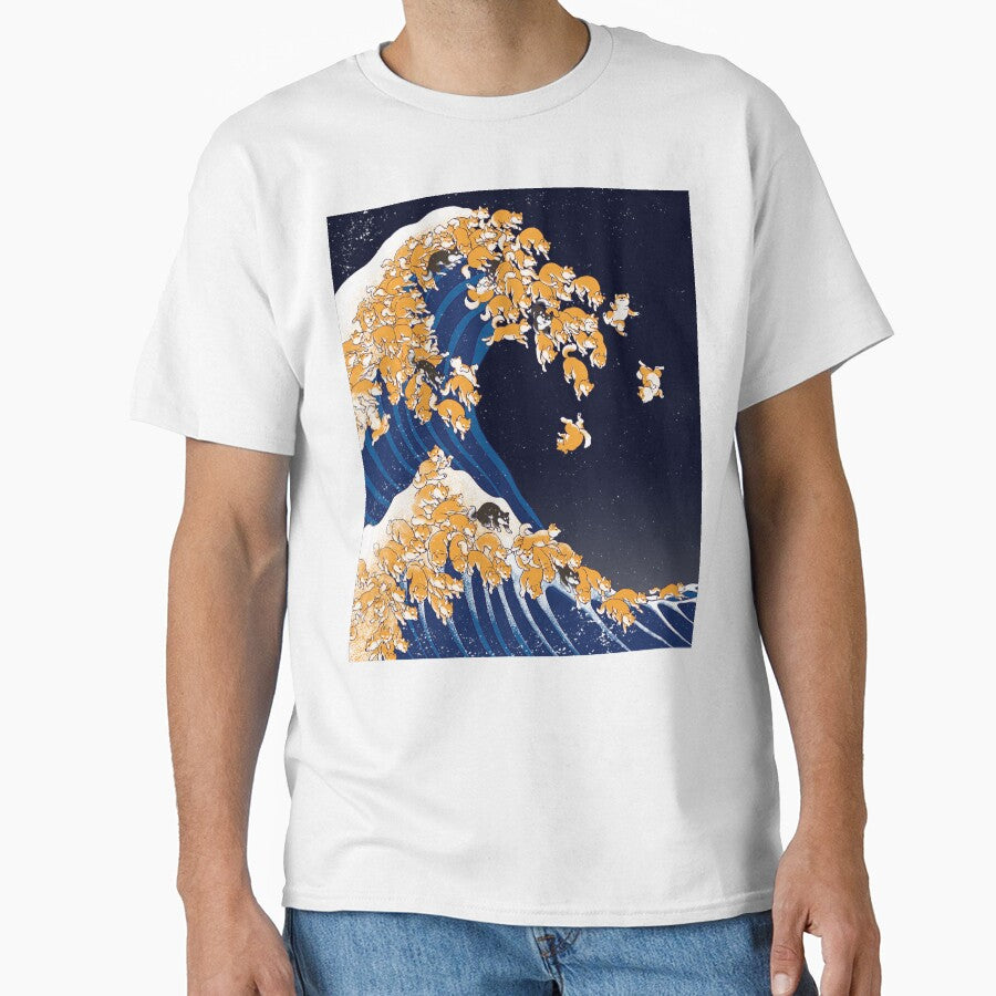 Shiba Inu The Great Wave in Night by bignosework