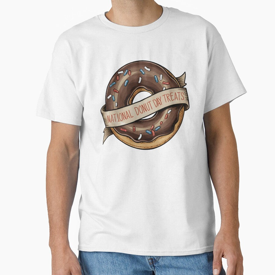 Vintage National Donut Day Treats T-Shirt - Classic Chocolate Donut Design by legendaryskins