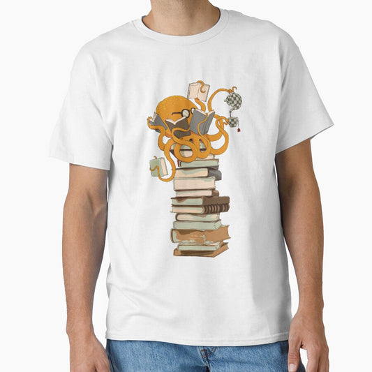 Reading Octopus, tea, coffee and books gift by dogeatdoug