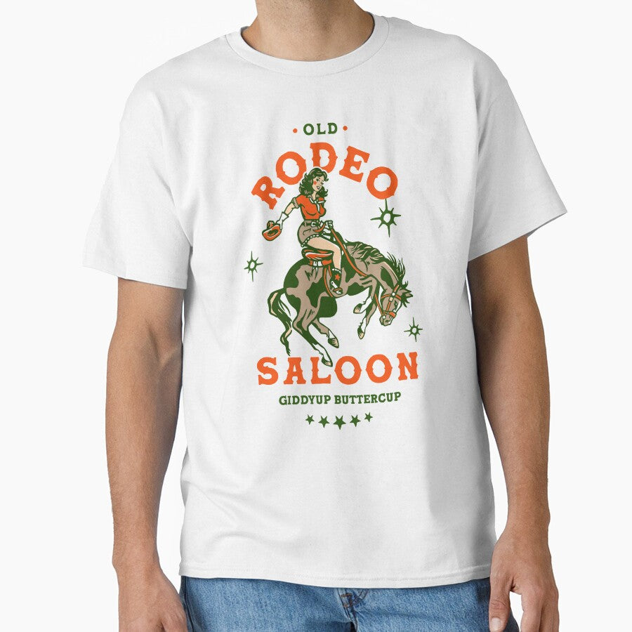 Old Rodeo Saloon: Giddyup Buttercup. Vintage Cowgirl Pinup by The Whiskey Ginger Design Shop