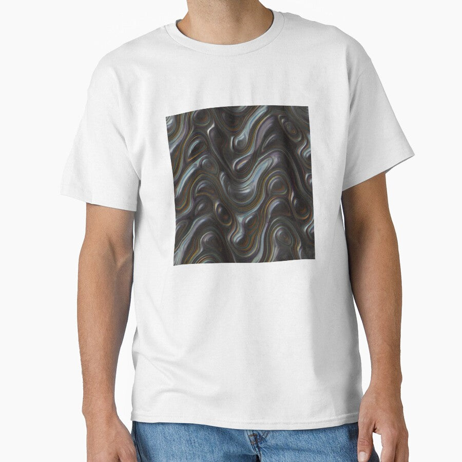 Futuristic Flow: Chrome Swirls & Iridescent Waves (Y2K) by SeanOsShirts