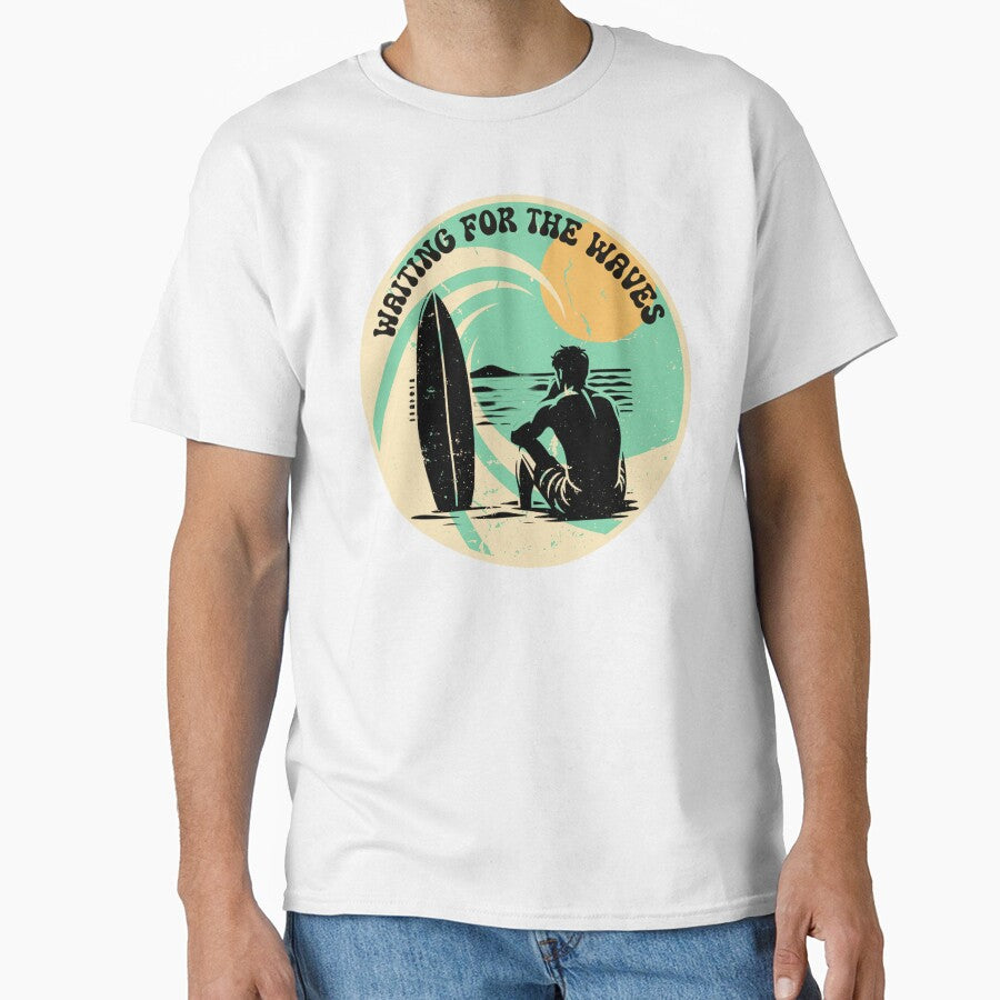 Funny Surfing Design Waiting For The Waves For Men Women Surfboard Lovers Surf by Pavel1981