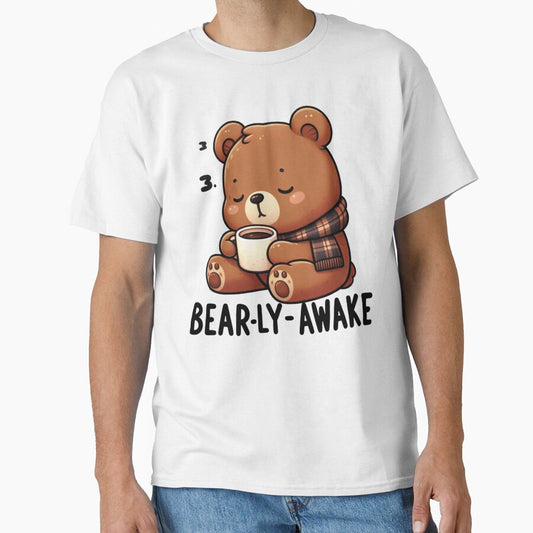 Bearly Awake Funny Bear And Coffee by FurAndFlaireg