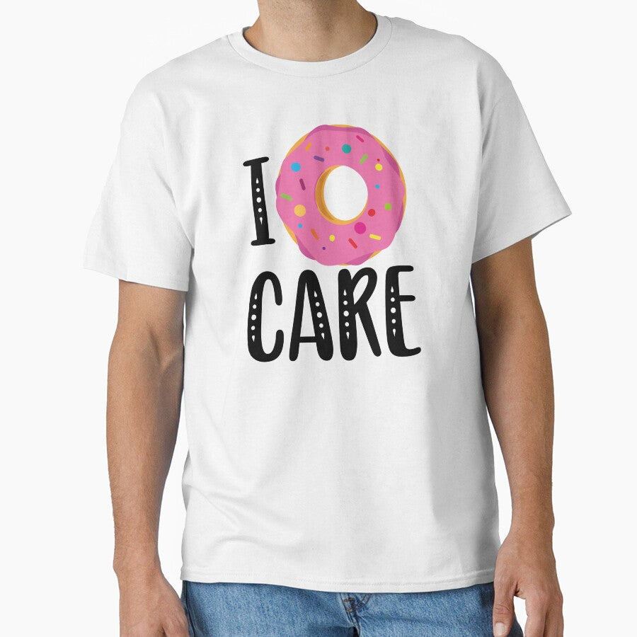 I donut care Pink frosting sprinkles donut kawaii cute pastel colors decorative pattern i don't care by Novel-ty
