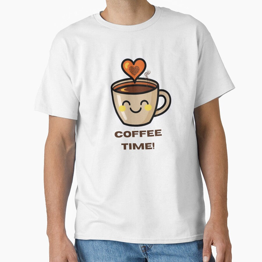 Coffee Time – Cute Smiling Coffee Cup with Heart Steam by Rosiname