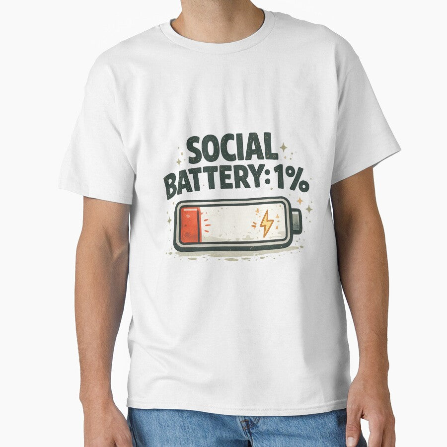 Social Battery Low Funny Introvert by Daily Spark Designs
