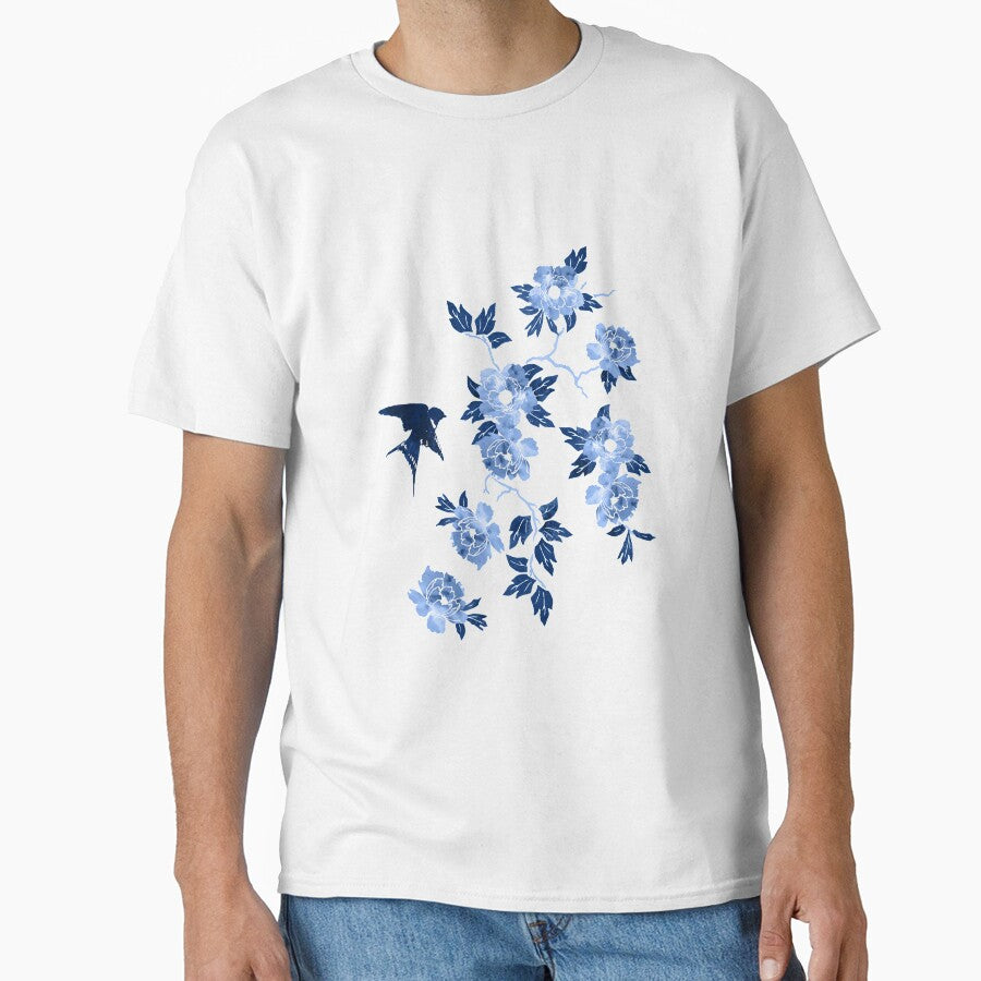 Oriental peonies in sapphire blue by adenaJ