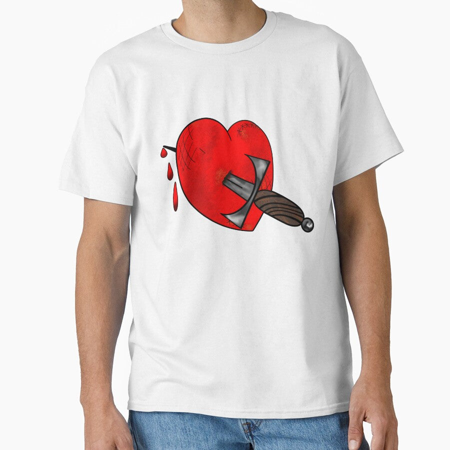 Broken Heart With Dagger Dark Love Illustration by Auntie M