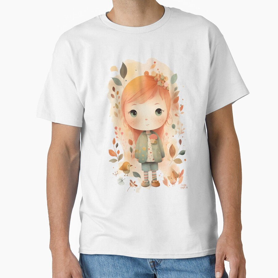 Cute Little Auburn Boho Girl | Bohemian Art by StickeryPickery