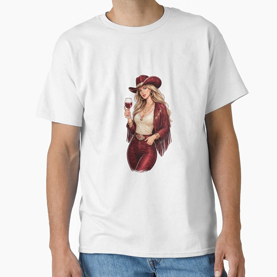 Western Cowgirl Wine Sticker by lbm68