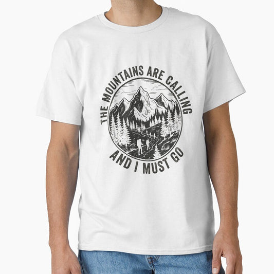 The Mountains Are Calling And I Must Go Vintage Hiking Shirt by Kindred Corner