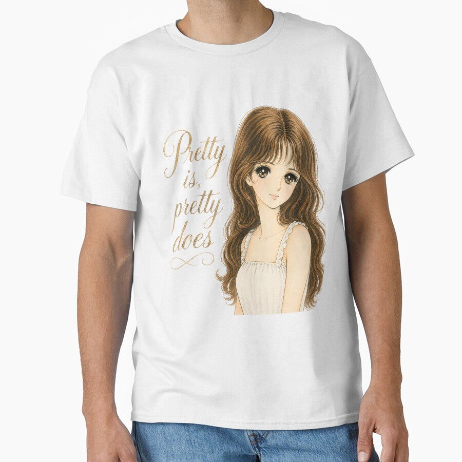 Pretty Is Pretty Does Coquette Anime Girl Design | Vintage Manga Aesthetic by Bara Lune Design