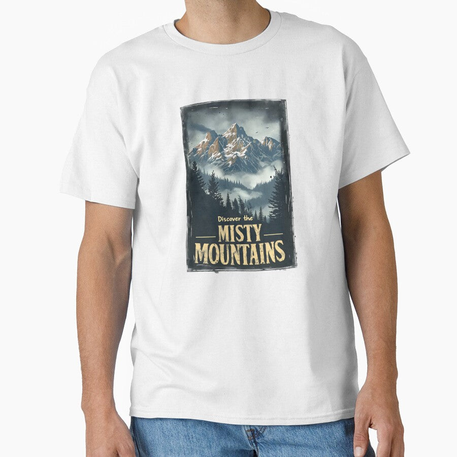 Discover the Misty Mountains - Vintage Travel Poster - Fantasy by Fenay Designs