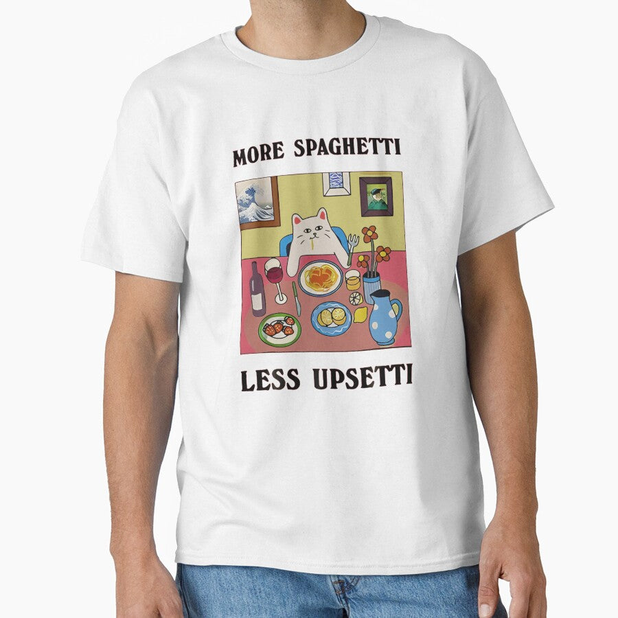 More Spaghetti Less Upsetti Funny Cute Cat Saying Quote by JeffreyMorton