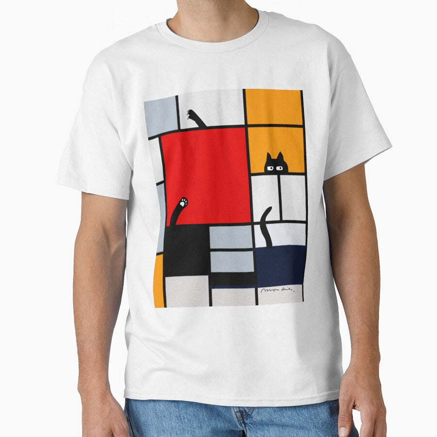 mondrian painting plus cat by Mitra Farmand