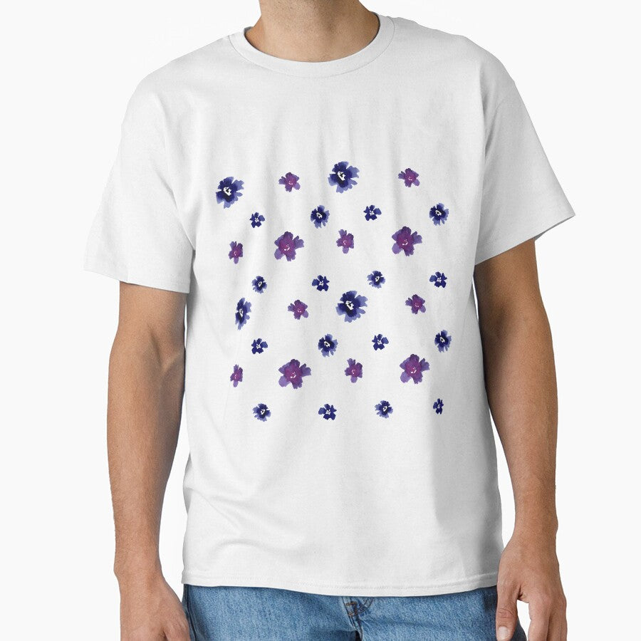 Violet viola flower pattern a watercolor sketch by Yana Mustafina | Boho Soulful Designs