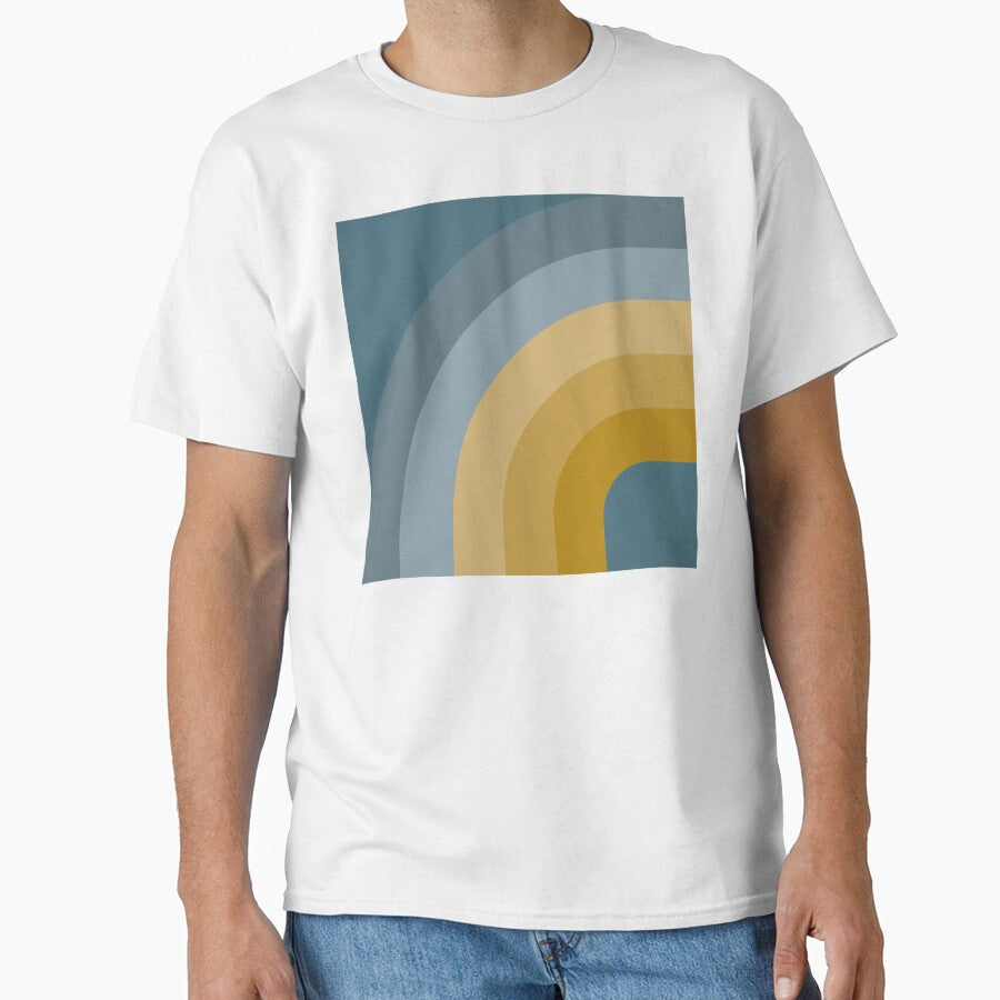 Mid Century Modern Rainbow - Mustard Gold Green and Dusty Blue by JMgraphic