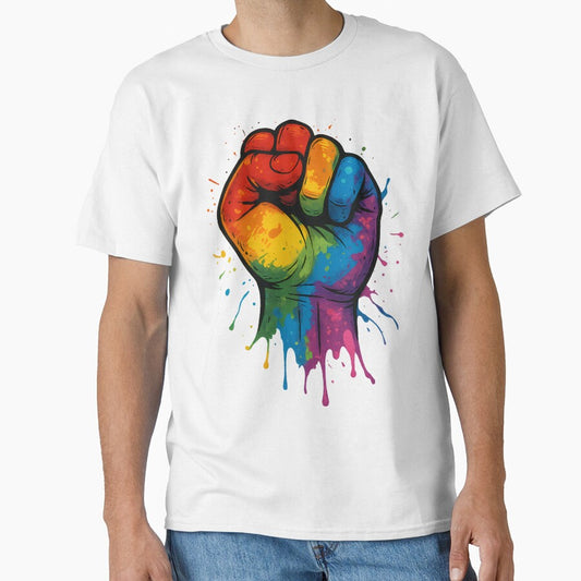 Pride Power Fist – Bold Rainbow Resistance Artwork by Sepinik
