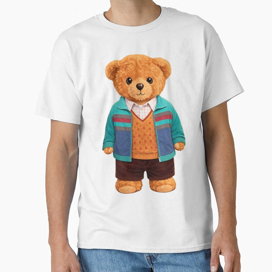 Cute Geek Style Teddy Bear in Knit Vest and Jacket Illustration by CuteBear87