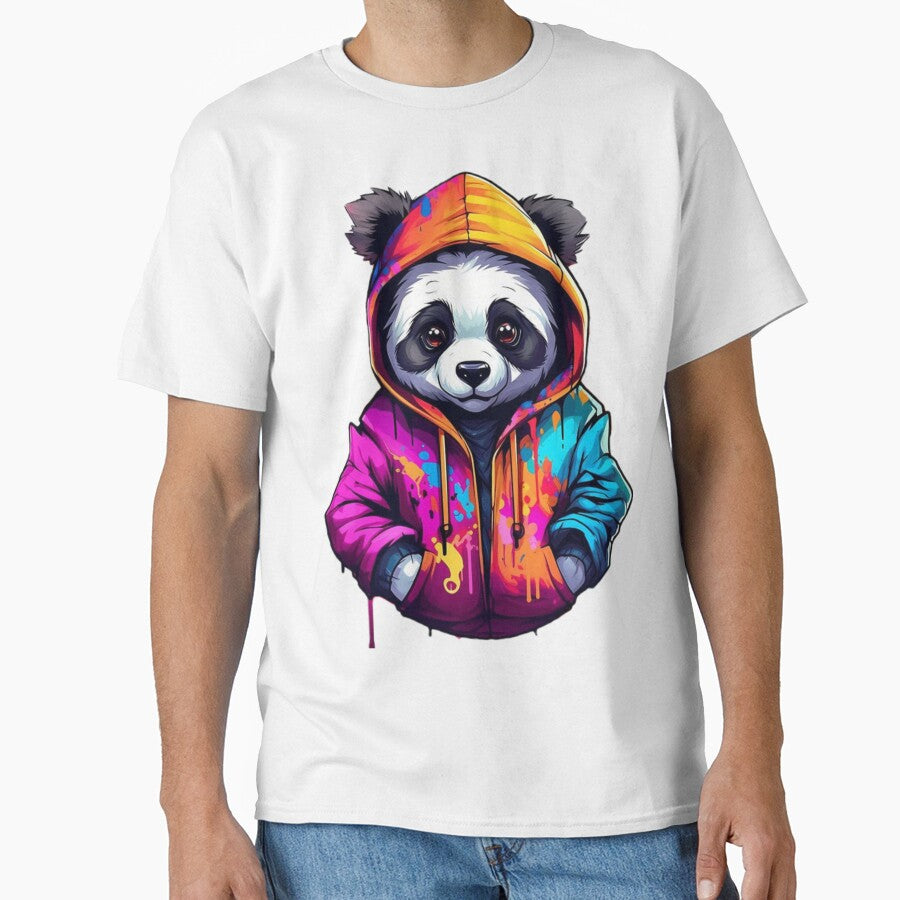 Kawaii Panda Hoodie Sticker – Colorful Graffiti Street Art Style by DzA-stickers