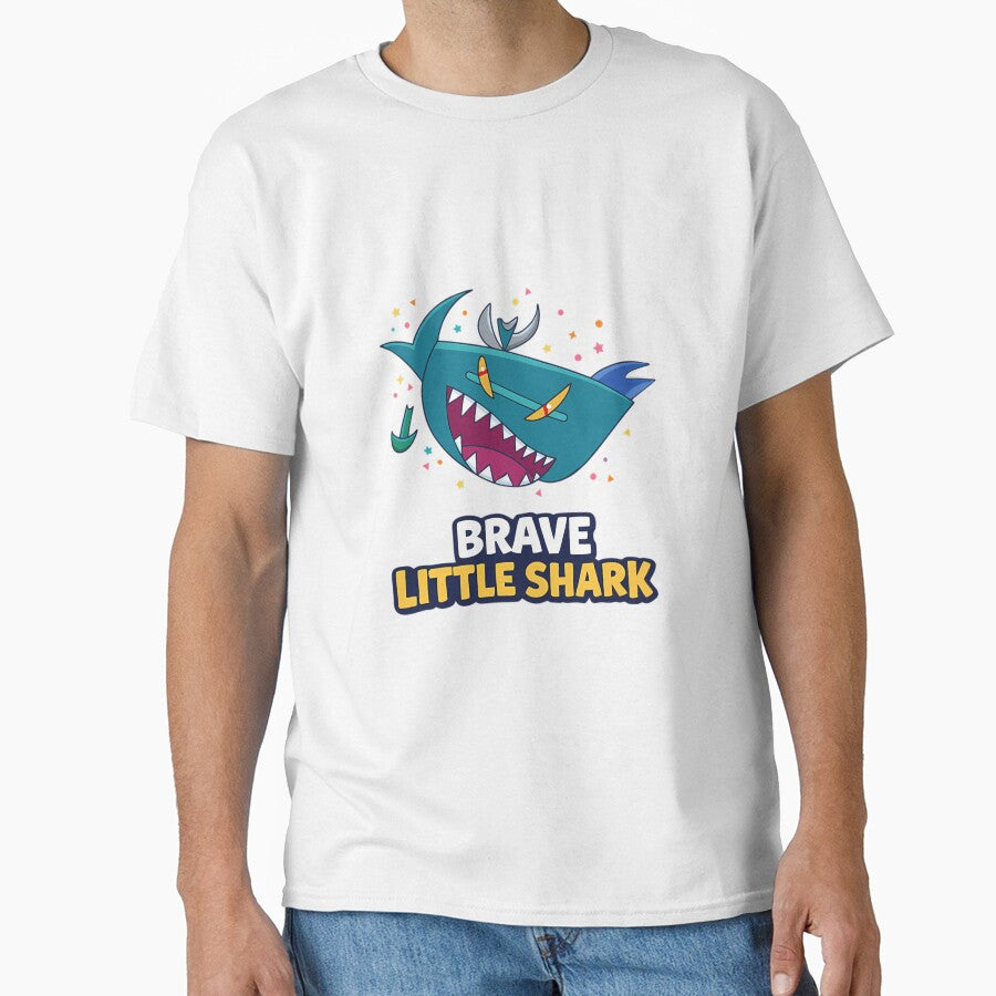 Brave Little Shark Cartoon Illustration For Kids A by AbdullohAAA