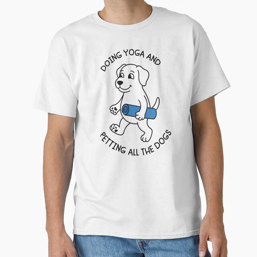 Doing Yoga and Petting all the Dogs Funny Dog Yoga Lover - International Yoga Day June 21 by gunaone-design