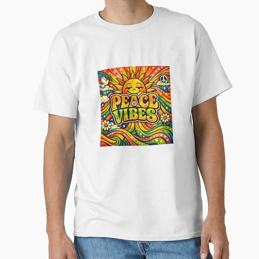 Peace Vibes Psychedelic Sun Retro by SplashTastic