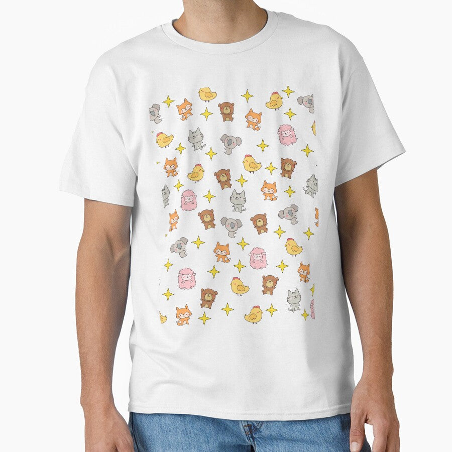 Hand Drawn Kawaii Cute Animals style - kawaii pyjamas - by minstore