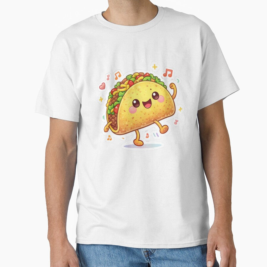 Cute Dancing Taco Sticker – Kawaii Food Cartoon Design by Dasts Cart
