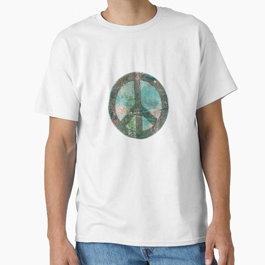 Peace Sign Tie Die Faded Art Print Painting by mondayvalov