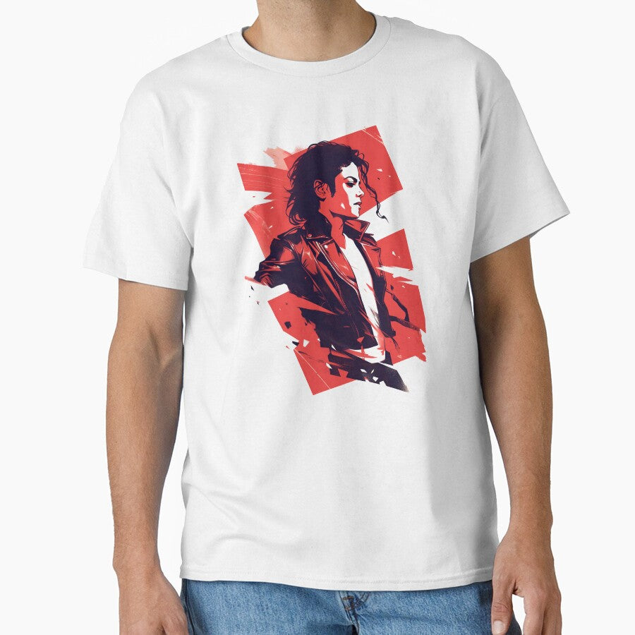 Pop King in a Leather Jacket - Red Backdrop - Pop Music by Fenay Designs