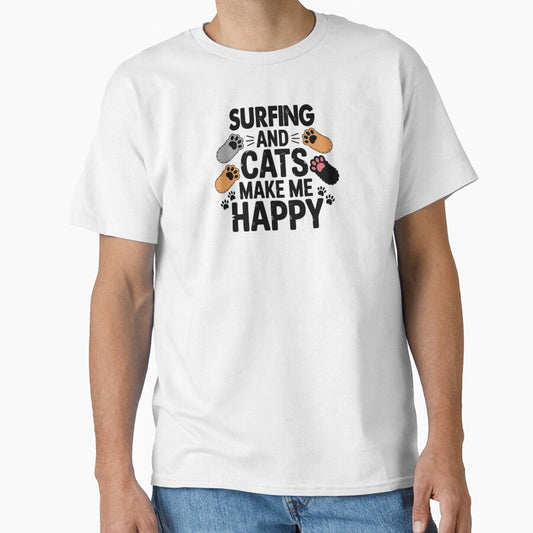 Surfing And Cats Make Me Happy - Funny Surfing Cats Lover by Oussinc