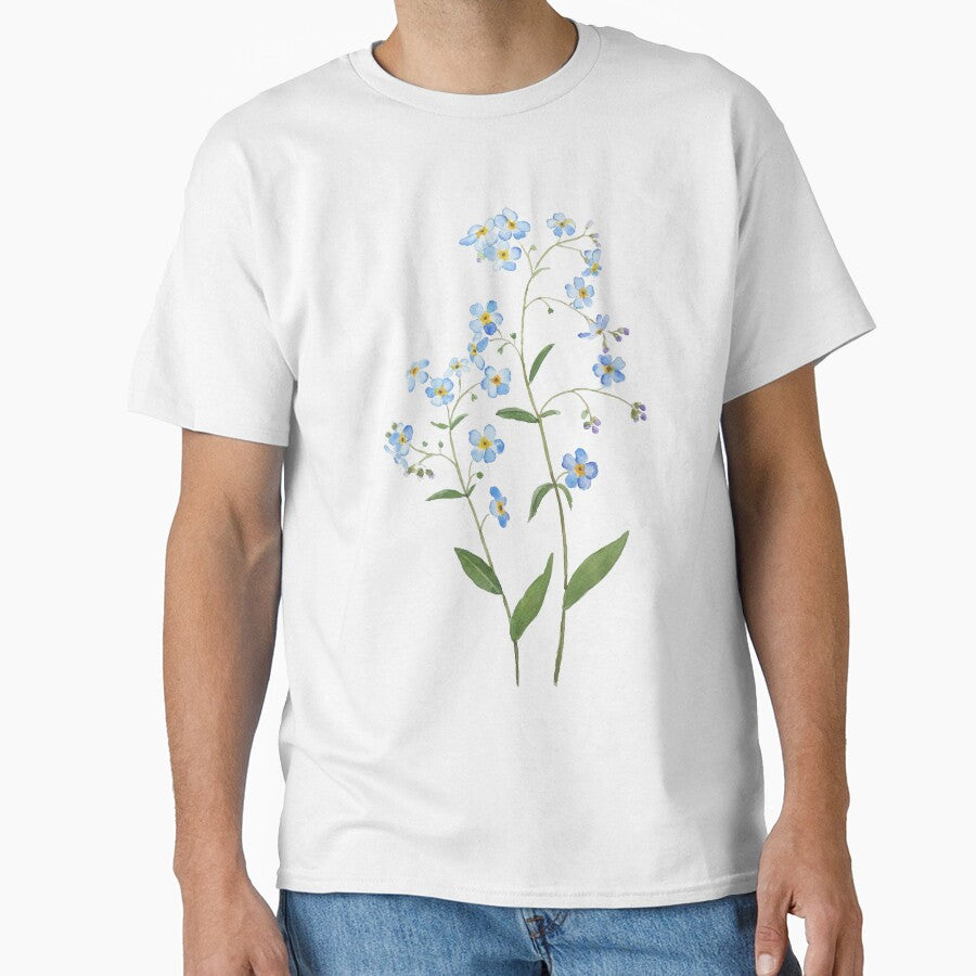 hand painted blue forget me not flowers 2021 watercolor by ColorandColor