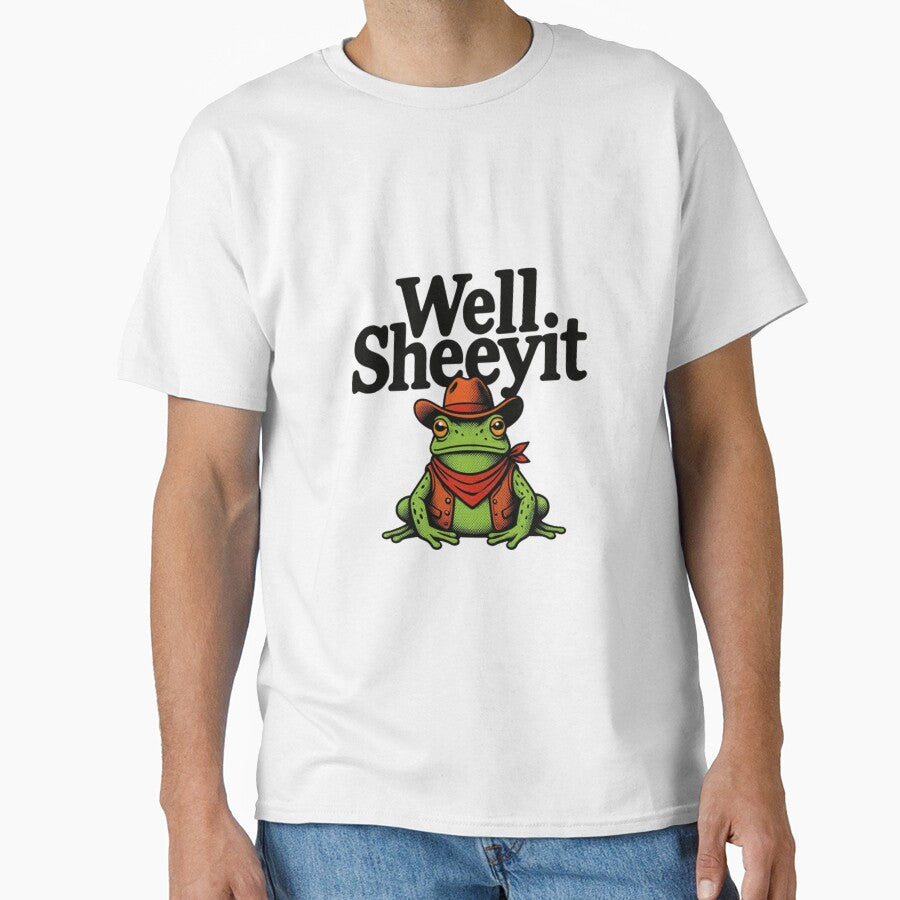Well Sheeyit Cowboy Frog — Funny Retro Southern Toad Illustration by Colorful-Garden