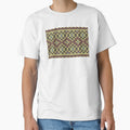 Native ethnic knitted pattern in brown and yellow tones, winter sweater style. by Nengsang
