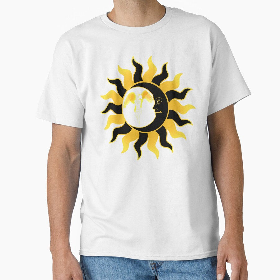 Eagle Yoga Pose With  Moon And Sun by TeesFashion