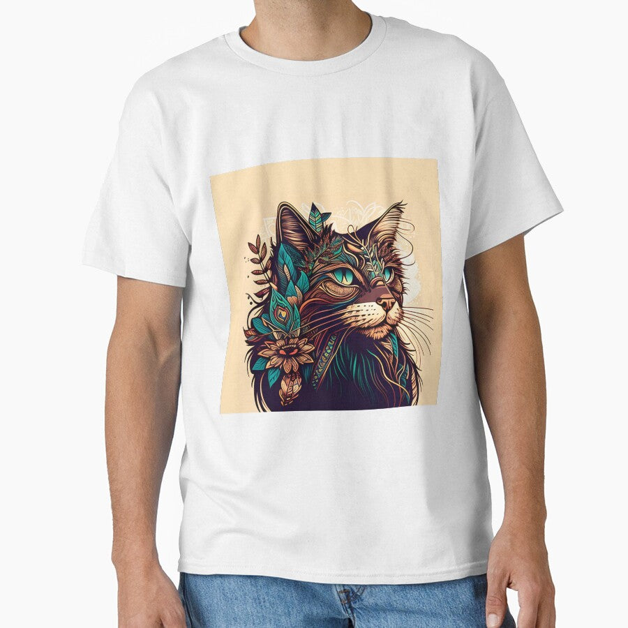 Lady Cat Hippy Cat Boho Beautiful by bernardbowman