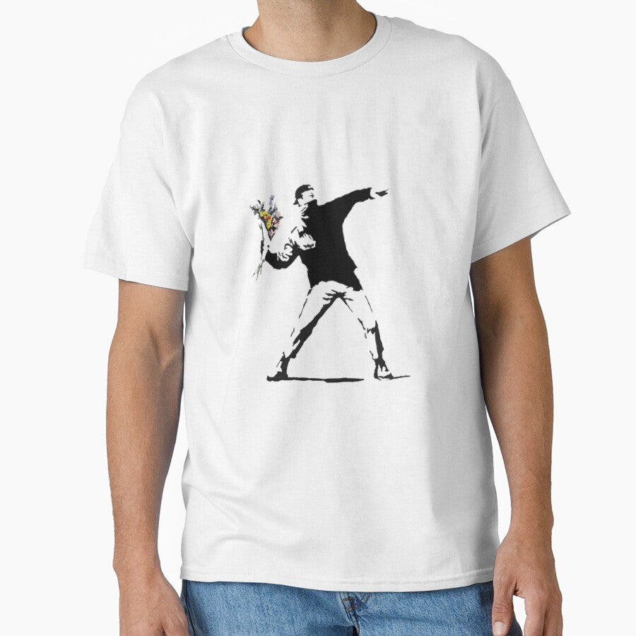 Banksy Flower Thrower T-Shirt by Mysagi