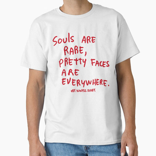 Souls Are Rare Pretty Faces Are Everywhere Inspirational Quote by rewingjadeArt